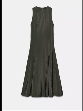 Zara Olive Sleeveless Maxi Dress